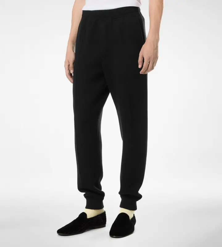 DOUBLE FACE WOOL JOGGERS BLACK online